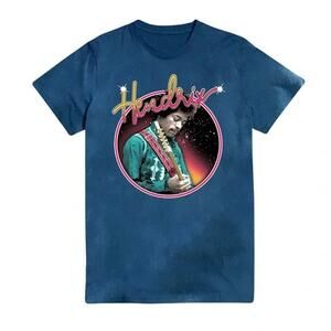 Philcos Men's Jimi Hendrix Washed T-Shirt In Metro Blue, Size Medium